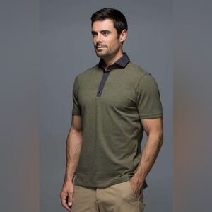 Lululemon Post Practice Polo - Olive Green/Gray - XL (Approx)